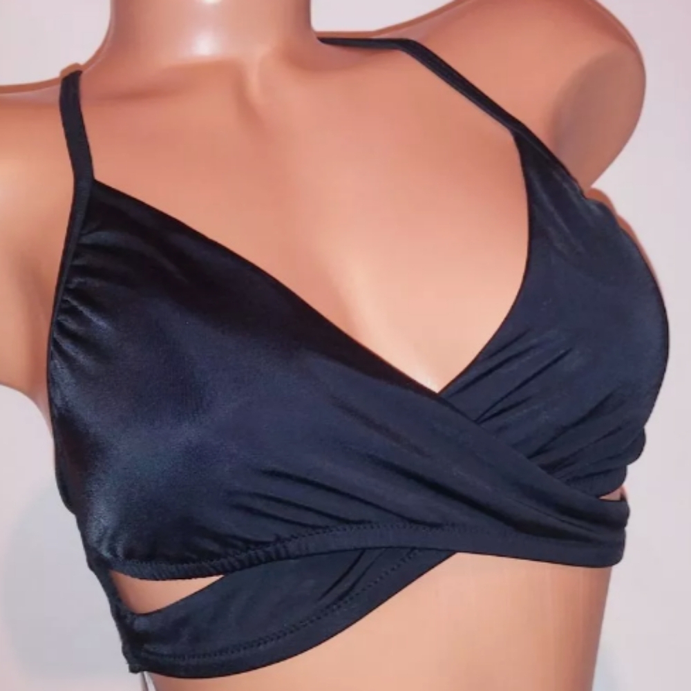 Victoria’s Secret PINK black body wrap bikini top sz XXL NWT